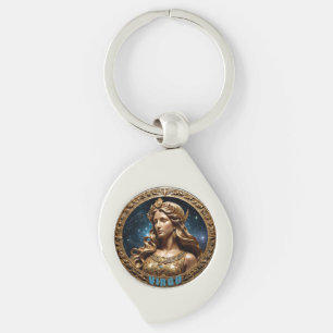 Virgo astrology sign key ring