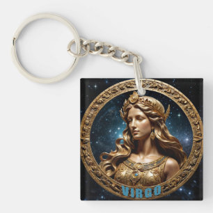 Virgo astrology sign key ring