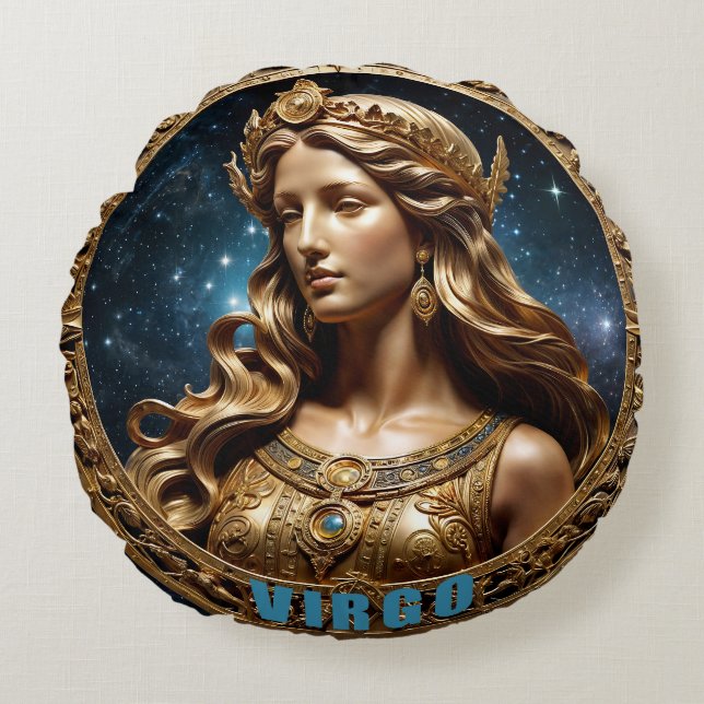 Virgo Astrology Sign  Round Cushion (Front)