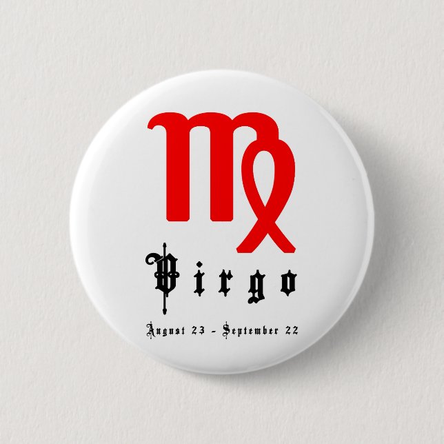 Virgo, August 23 - September 22 6 Cm Round Badge (Front)