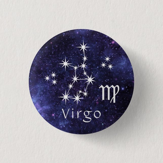 Virgo Badge, Zodiac Horoscope Badge (Front)