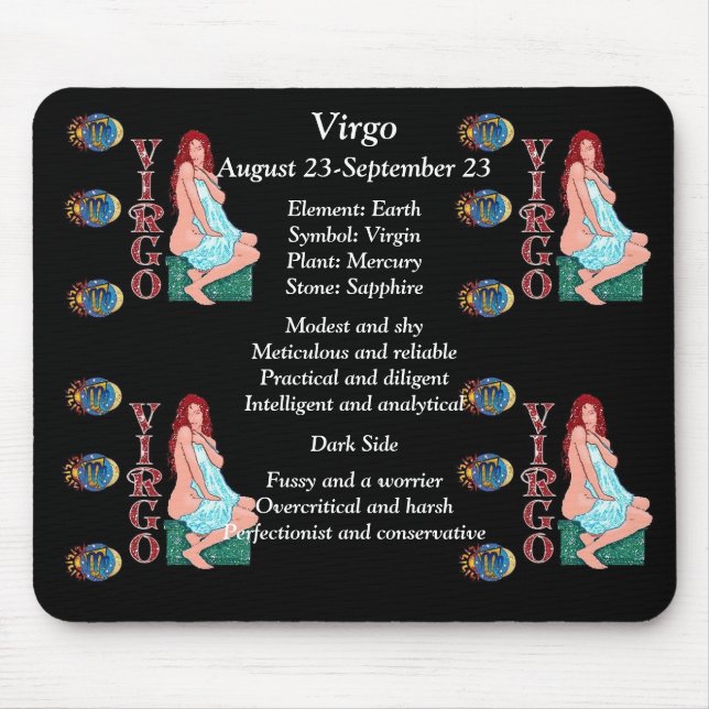 Virgo Birth Sign Zodiac Mouse Pad (Front)