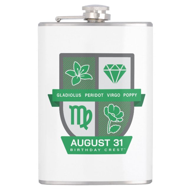 Virgo Birthday Crest™ for August 23-31 Flask (Front)