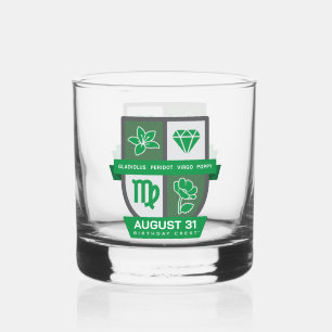 Virgo Birthday Crest™ for August 23-31 Whiskey Glass