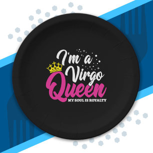 Virgo Birthday Queen Astrology August September Paper Plate