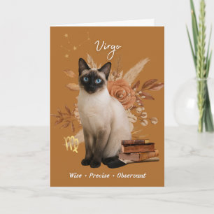 Virgo Cat Birthday Card