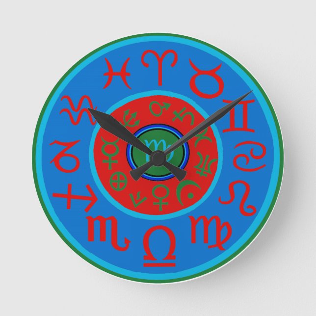 Virgo - Celestial Zodiac Round Clock (Front)