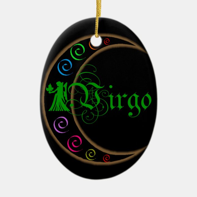 Virgo Ceramic Tree Decoration (Front)
