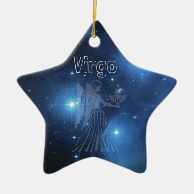 Virgo Ceramic Tree Decoration (Front)
