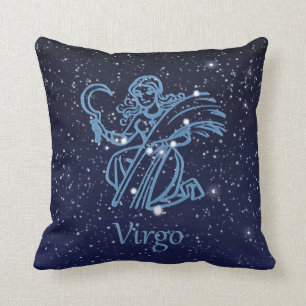 Virgo Constellation and Zodiac Sign with Stars Cushion