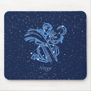 Virgo Constellation and Zodiac Sign with Stars Mouse Mat