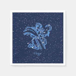 Virgo Constellation and Zodiac Sign with Stars Napkin