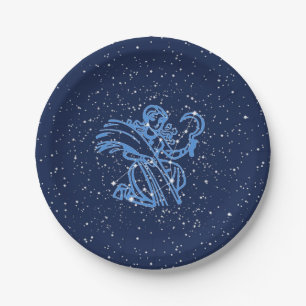 Virgo Constellation and Zodiac Sign with Stars Paper Plate