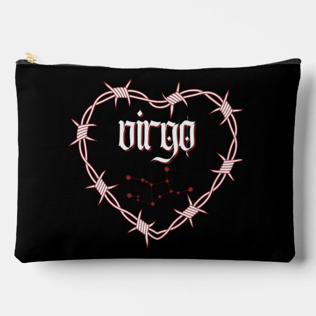 Virgo Constellation Gothic Dark Edgy Birthday Accessory Pouch (Front)