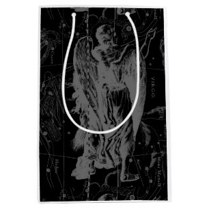 Virgo Constellation Hevelius 1690 on Black Medium Gift Bag