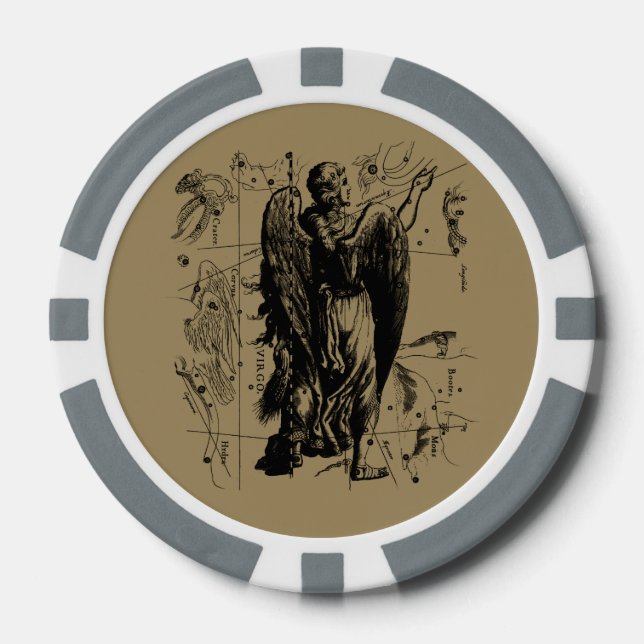 Virgo Constellation Vintage Hevelius 1690 Poker Chips (Front)