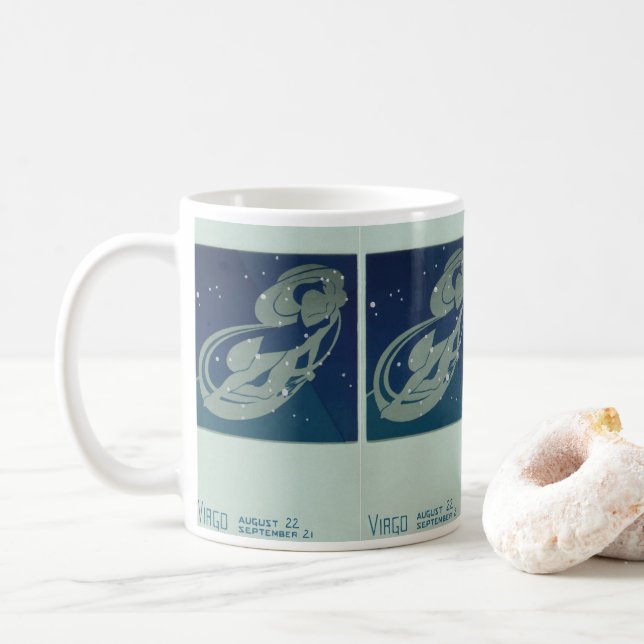 Virgo Constellation Vintage Zodiac Astrology Coffee Mug (With Donut)