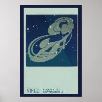 Virgo Constellation Vintage Zodiac Astrology