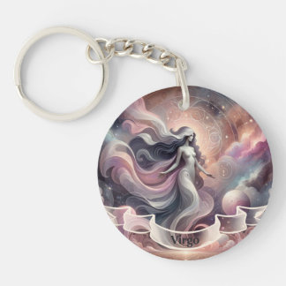 Virgo Cosmic Celestial Zodiac Key Ring