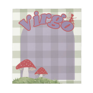 Virgo Cottagecore Whimsical Fairy Mushroom Design Notepad