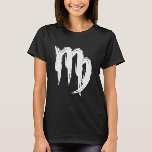 Virgo Drawn Virgin Zodiac T-Shirt (Front)