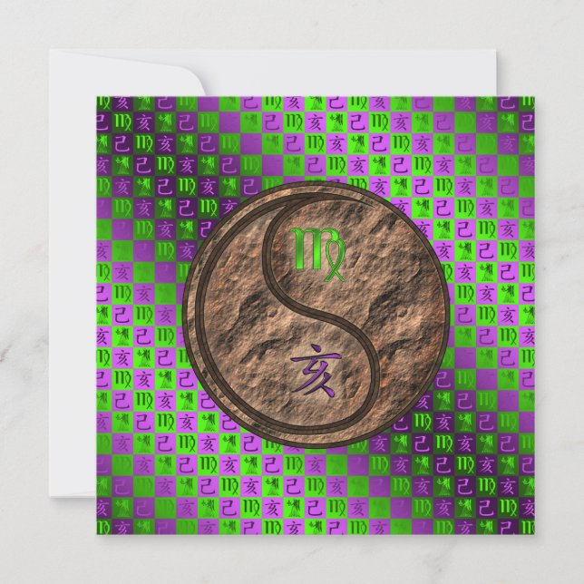 Virgo & Earth Boar Card (Front)