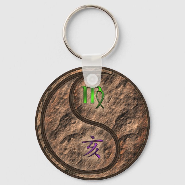 Virgo & Earth Boar Key Ring (Front)