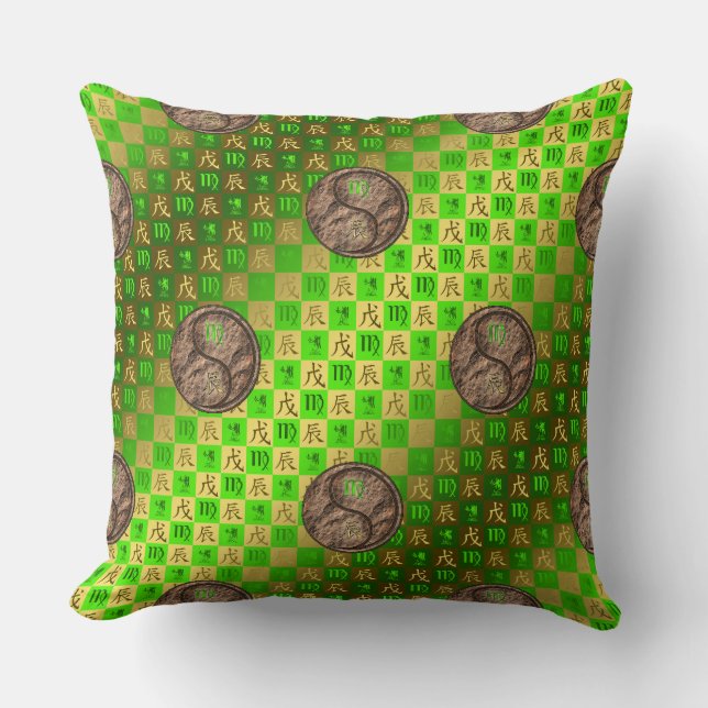 Virgo & Earth Dragon Cushion (Front)