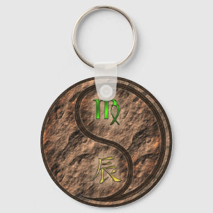 Virgo & Earth Dragon Key Ring