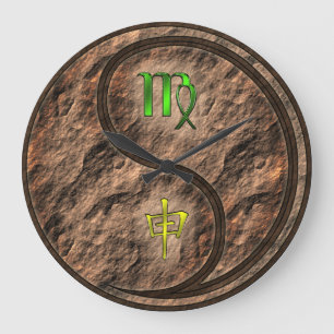 Virgo & Earth Monkey Large Clock