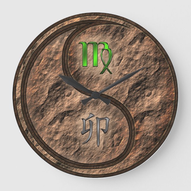 Virgo & Earth Rabbit Large Clock (Front)