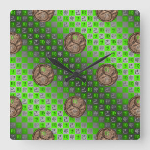 Virgo & Earth Rabbit Square Wall Clock