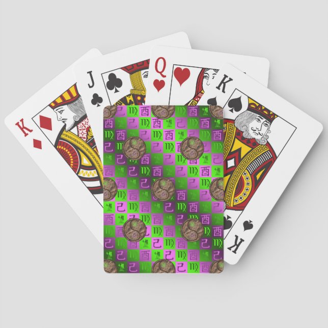 Virgo & Earth Rooster Classic Playing Cards (Back)