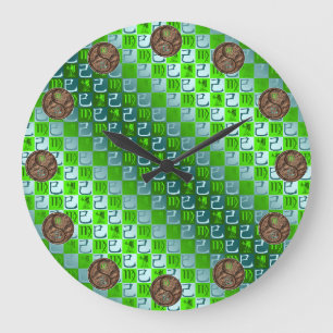 Virgo & Earth Snake Large Clock