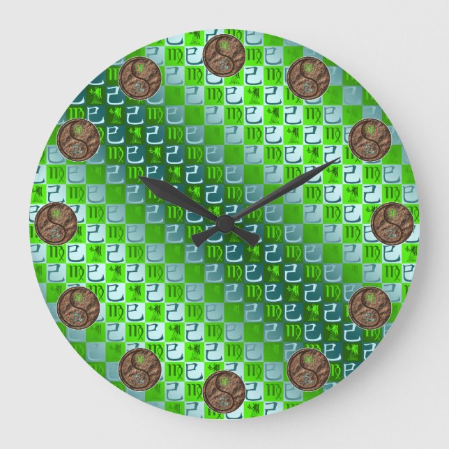 Virgo & Earth Snake Large Clock (Front)