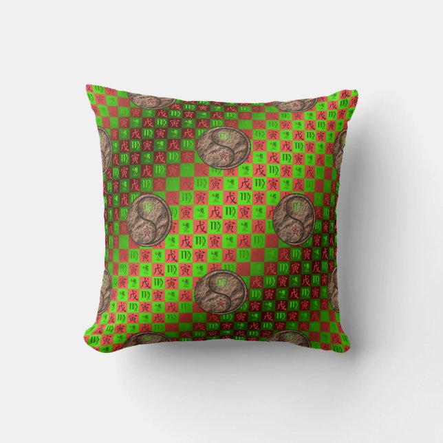 Virgo & Earth Tiger Cushion (Front)