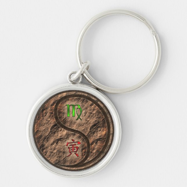 Virgo & Earth Tiger Key Ring (Front)