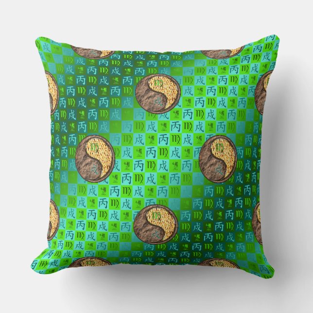 Virgo & Fire Dog Cushion (Front)