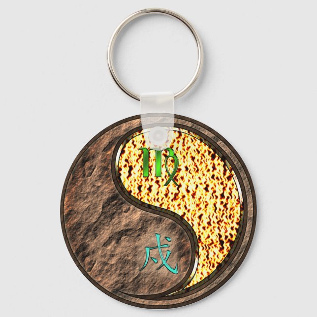 Virgo & Fire Dog Key Ring (Front)