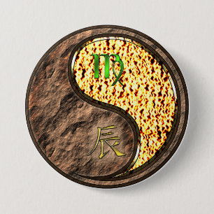 Virgo & Fire Dragon 7.5 Cm Round Badge