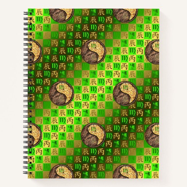 Virgo & Fire Dragon Notebook (Front)