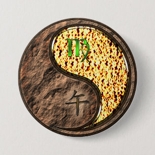 Virgo & Fire Horse 7.5 Cm Round Badge