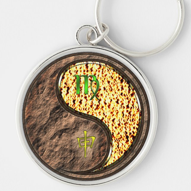 Virgo & Fire Monkey Key Ring (Front)