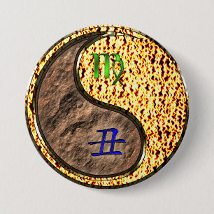 Virgo & Fire Ox 7.5 Cm Round Badge