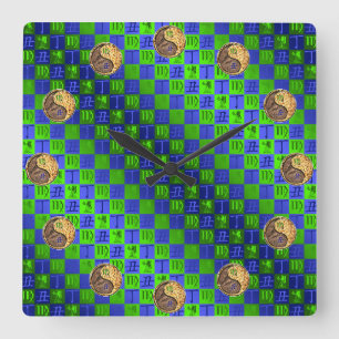 Virgo & Fire Ox Square Wall Clock