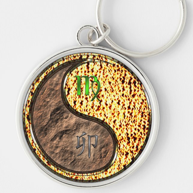 Virgo & Fire Rabbit Key Ring (Front)