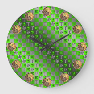 Virgo & Fire Rabbit Large Clock