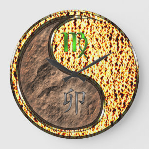 Virgo & Fire Rabbit Large Clock
