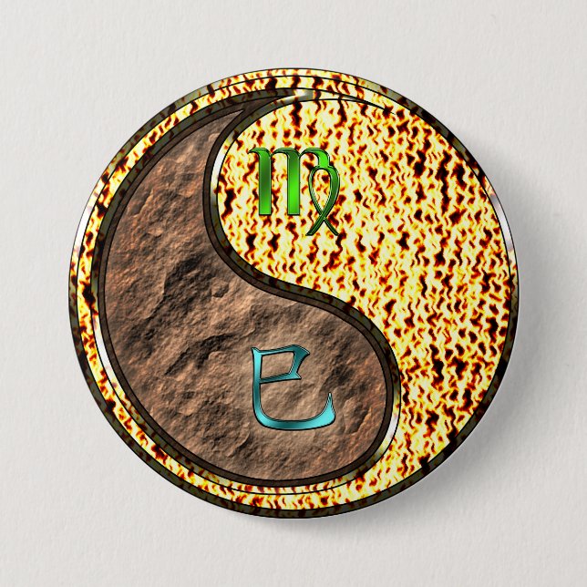 Virgo & Fire Snake 7.5 Cm Round Badge (Front)