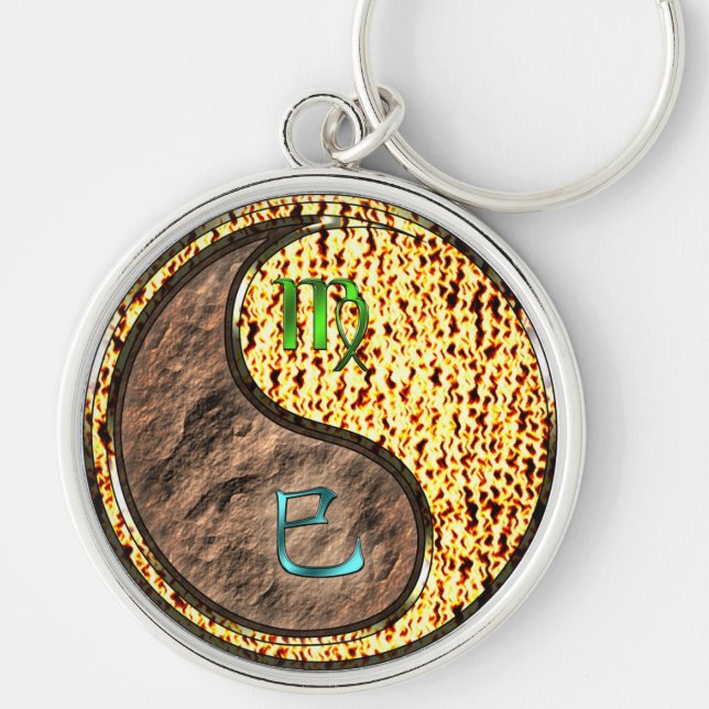 Virgo & Fire Snake Key Ring (Front)